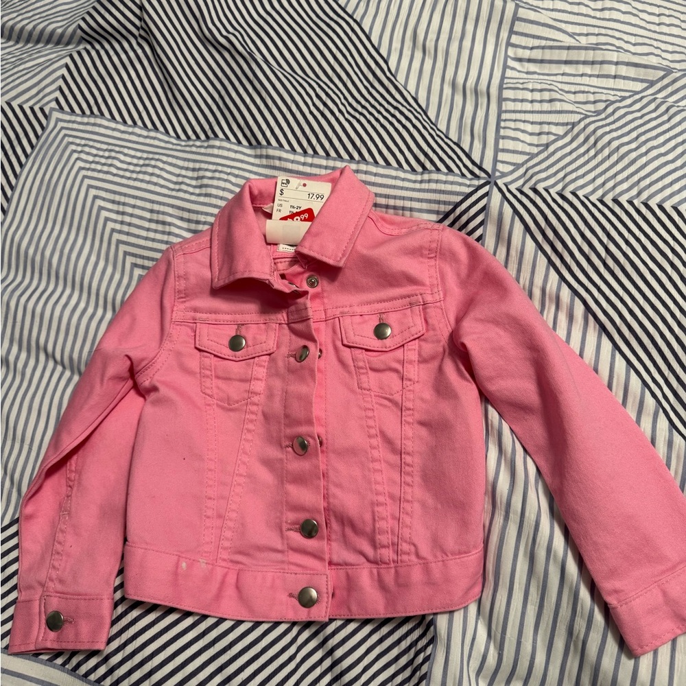 H&M Baby Girls Jacket. 1.5-2Y. Light Pink with Silver buttons. Light weight.